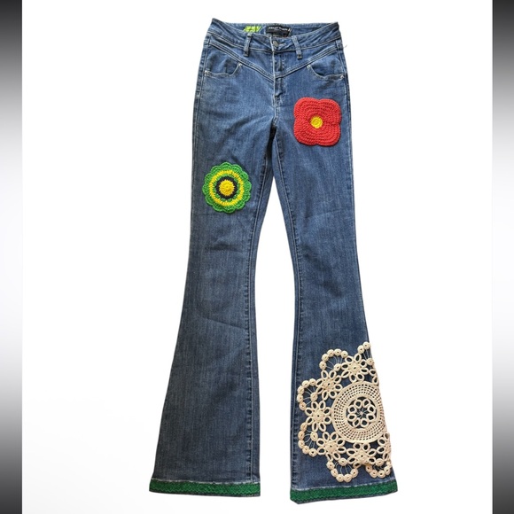 Erika Kelly Apparel Upcycled Denim Jeans by me EKA - Picture 1 of 12